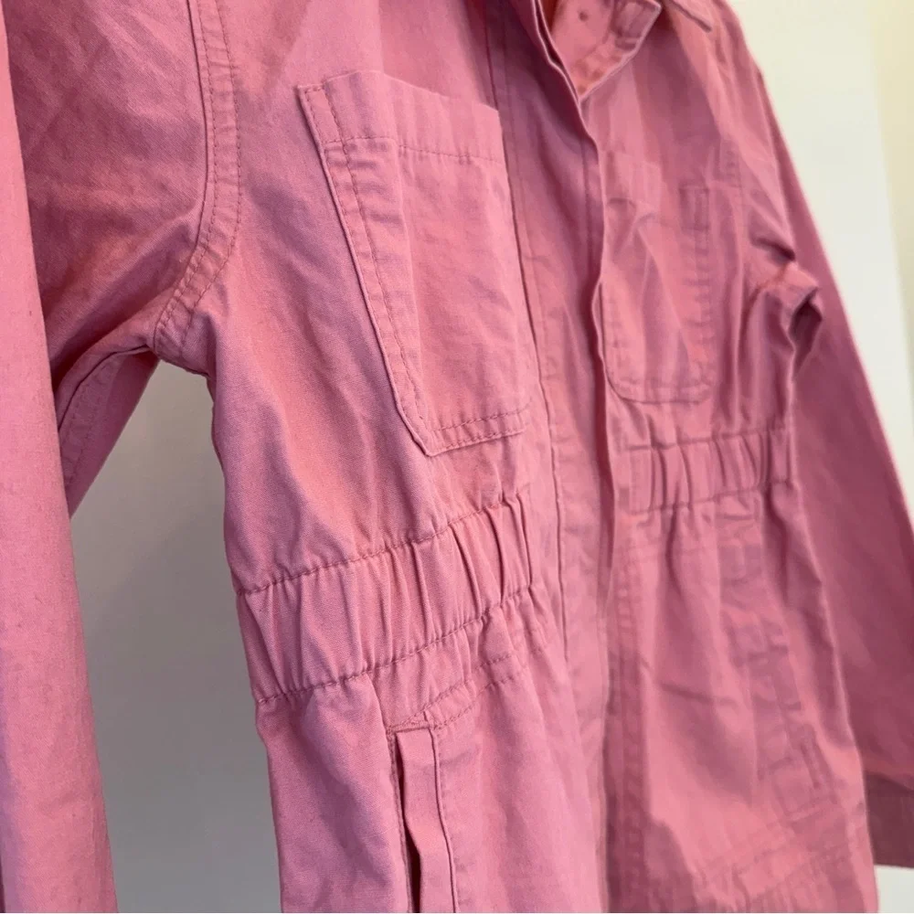 GAP Kids Girls Pink Utility Jacket XL 12-13 Years Mid-Length Casual Cotton